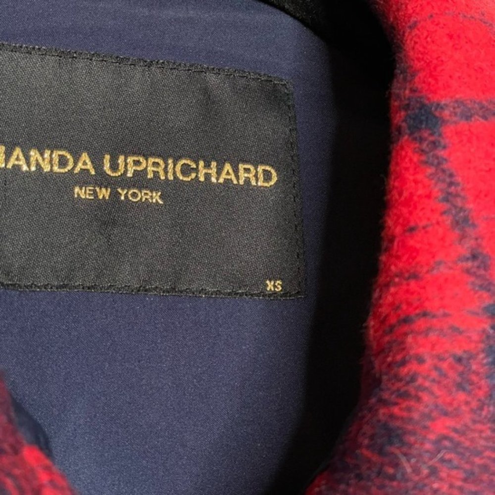 Amanda Uprichard Hollis Red Blue Checked Shirt Jacket XS - Picture 6 of 8